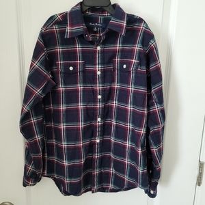 Brooks Brothers Plaid Boys Button Down Size M blue Western Cabin Core